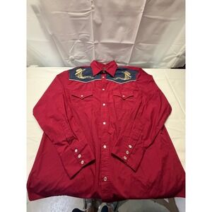 High Noon Mens Red Western Pearl Snap Shirt Embroidered Boot Hat Lasso Large